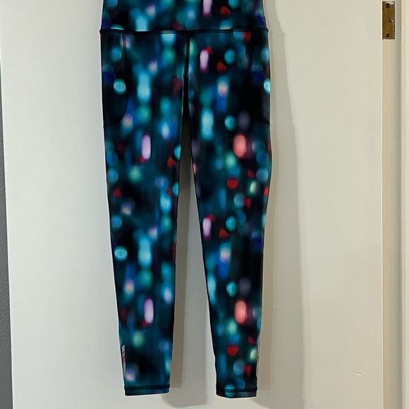 DSG Blue and Pink Leggings with Vibrant Pattern - Picture 1 of 7